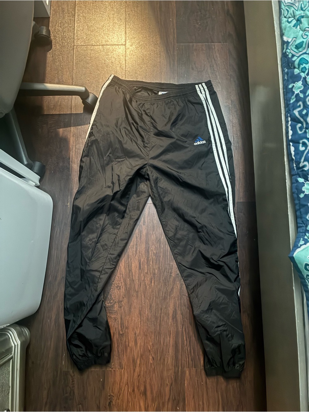 adidas Black Joggers with White Three-Stripes